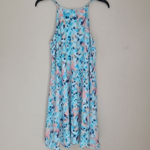 ✨3/$15✨ Decree Blue and Pink Watercolor Dress - Size M